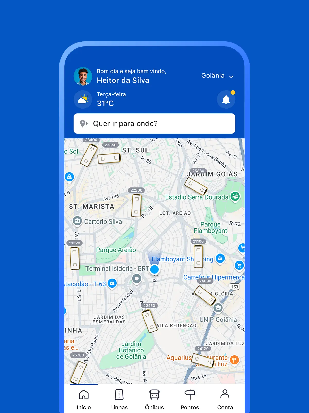 Interface da plataforma de mobilidade urbana Simaps desenvolvida pela Intos